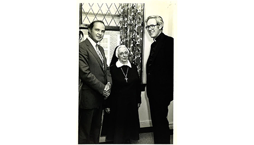 Norman Harper with Sister Alexia and Father Fahey