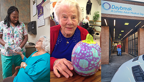 Daybreak participants and exterior building collage