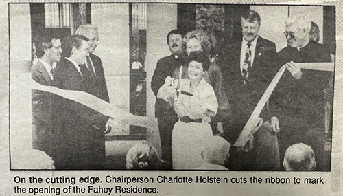 Fahey Residence opening ribbon cutting